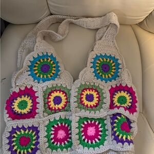 Colorful Crochet Tote Bags both bags included in this set